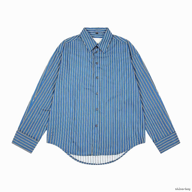 AMI striped retro-style blue shirt