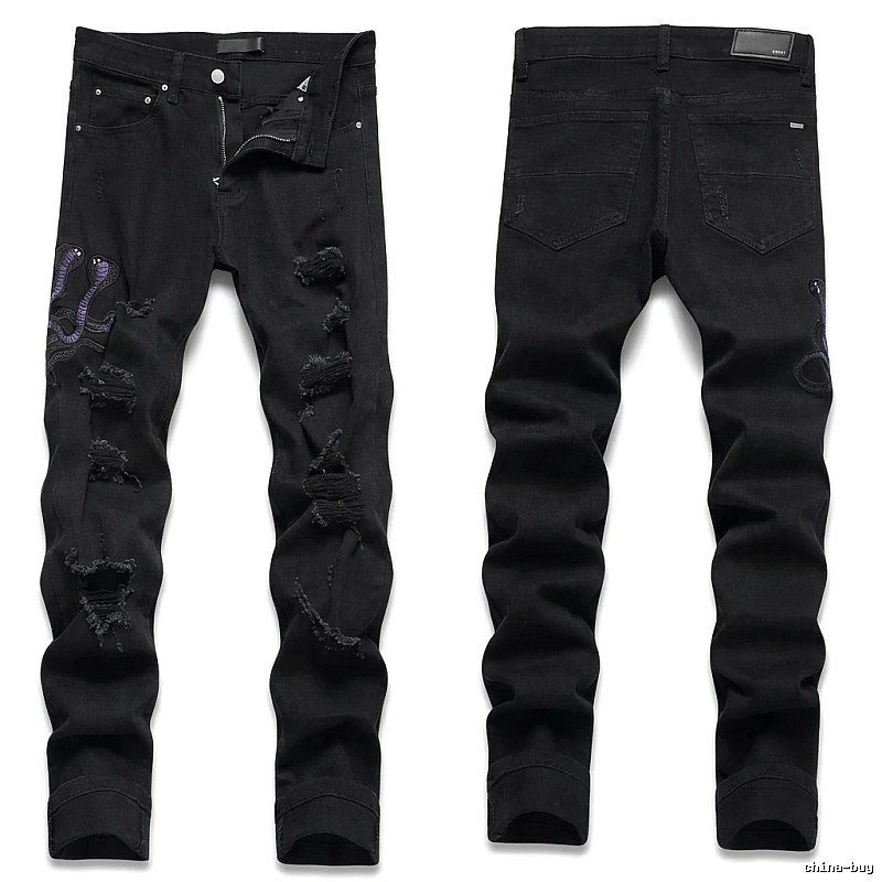 AMIRI Ripped Trendy Black Pants