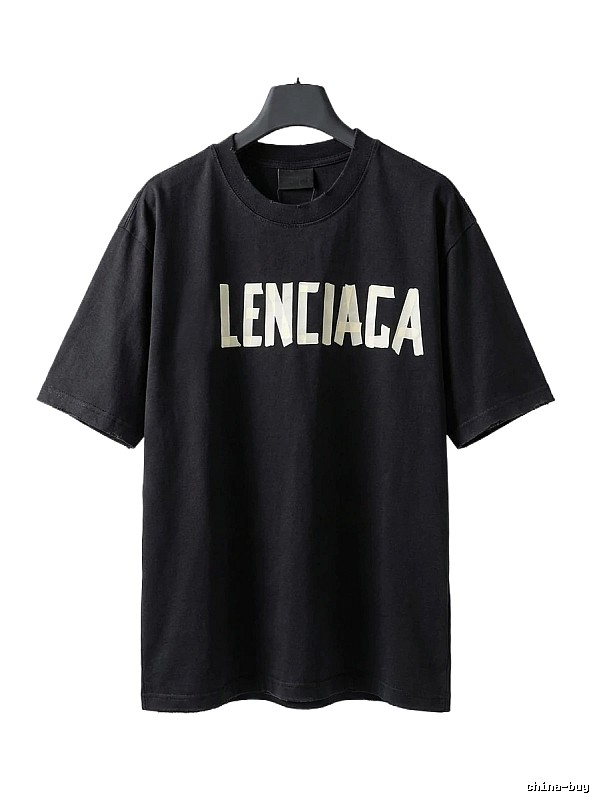 Balenciaga letter-style black T-shirt