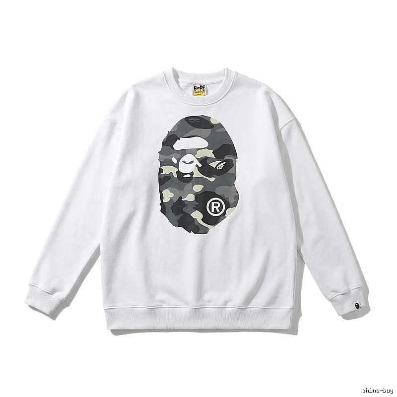 Bape Camouflage Ape Face White Sweatshirt