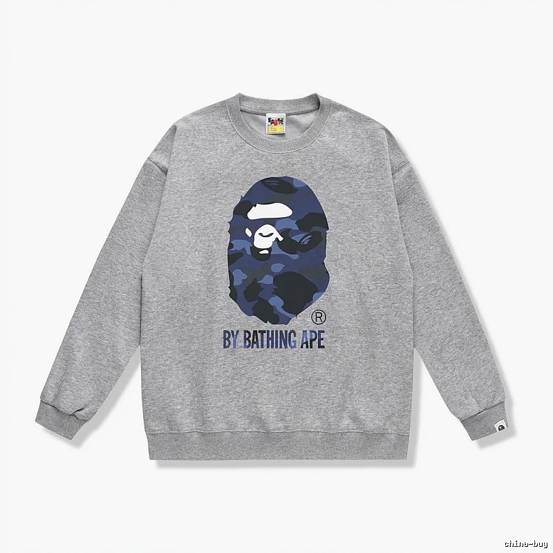 Bape camouflage-style gray sweatshirt