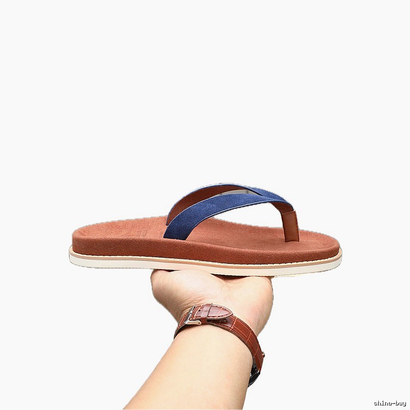 Brunello Cucinelli Casual Brown and Blue Thong Sandals