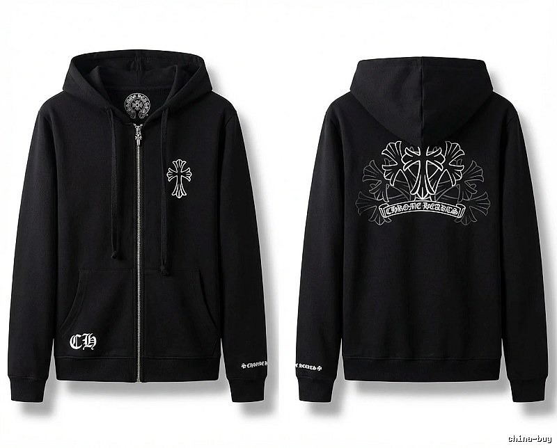 Chrome Hearts Cross Print Style Black Sweatshirt
