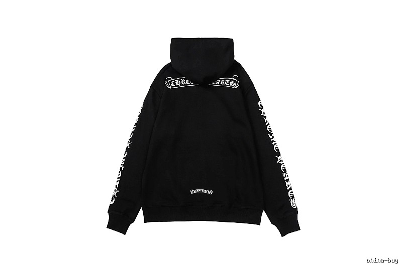 Chrome Hearts Statement Cross graphic hoodie Black Blue Cross for Outdoor Plans