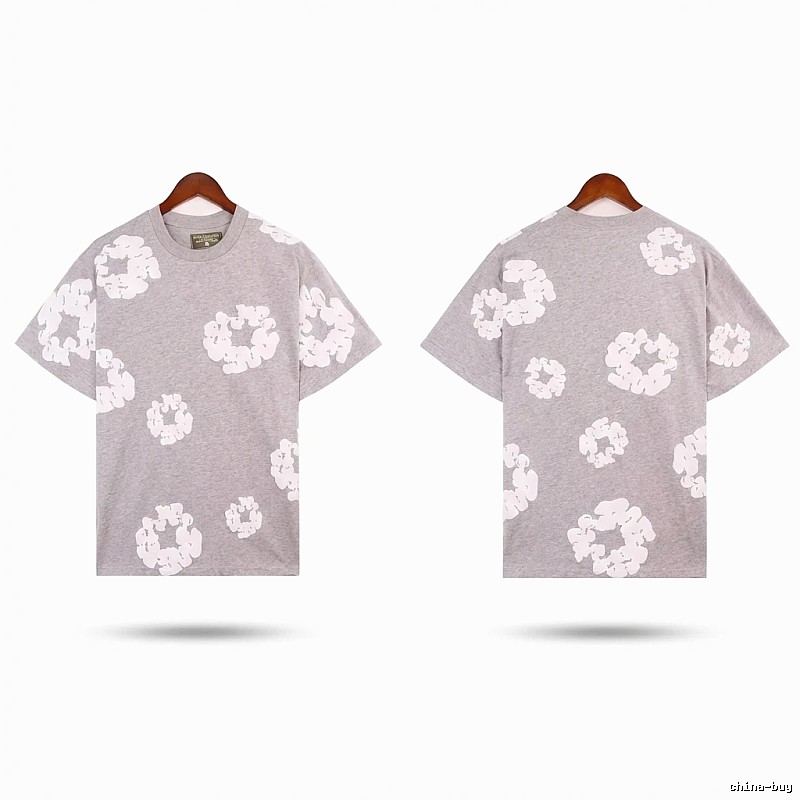 DENIM TEARS Printed Casual Grey T-shirt