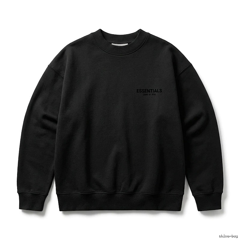 ESSENTIALS minimalist style black sweatshirt