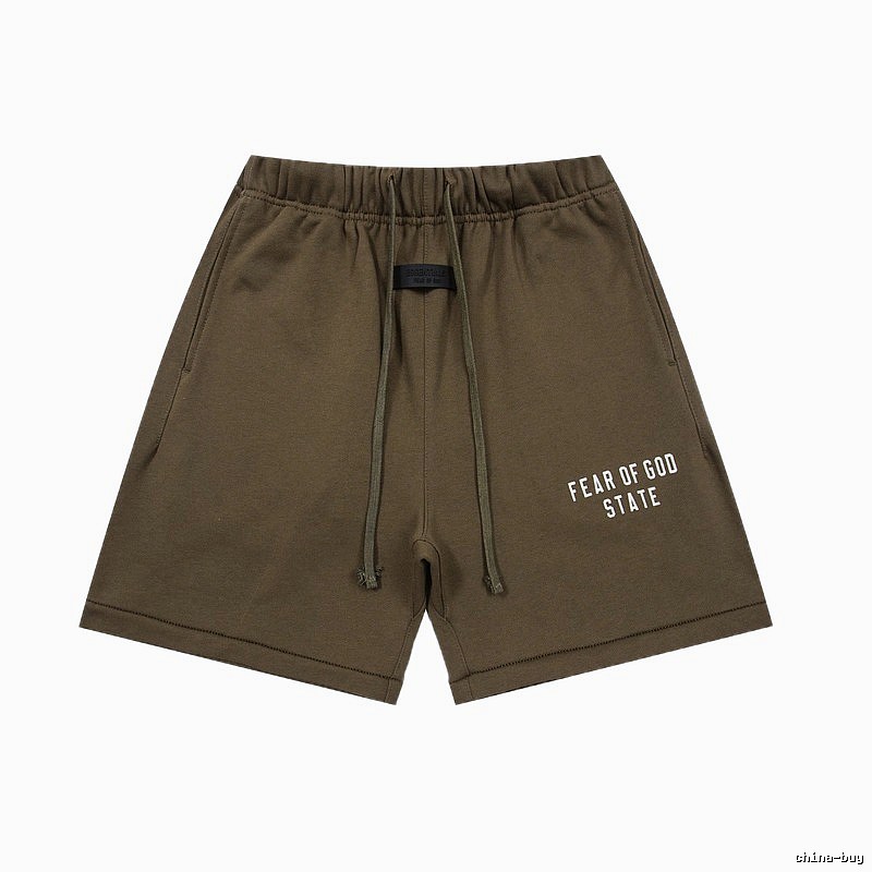 ESSENTIALS Solid Color Casual Shorts