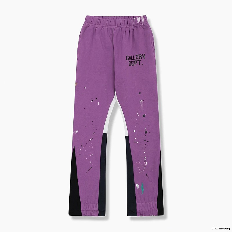 Gallery Dept. Trendy Splashed Ink Purple Sweatpants
