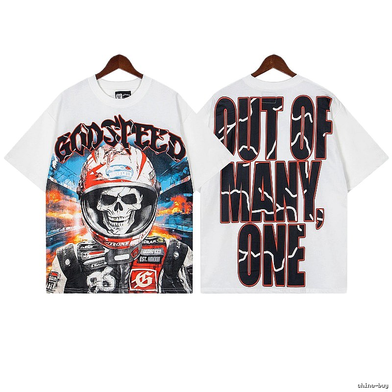 Godspeed Skull Racing Street Style White T-shirt