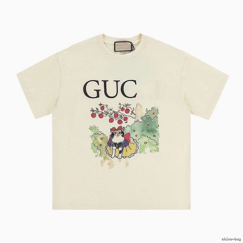 Gucci Vintage-style Cat Print Off-white T-Shirt