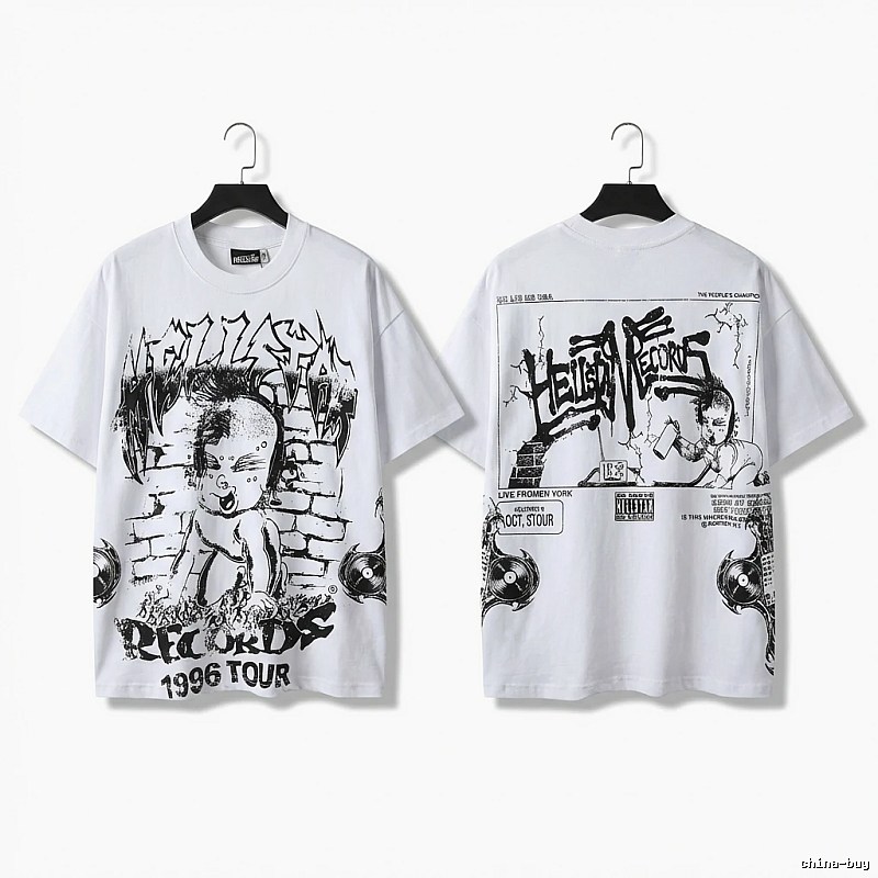 Hellstar graffiti-style white T-shirt