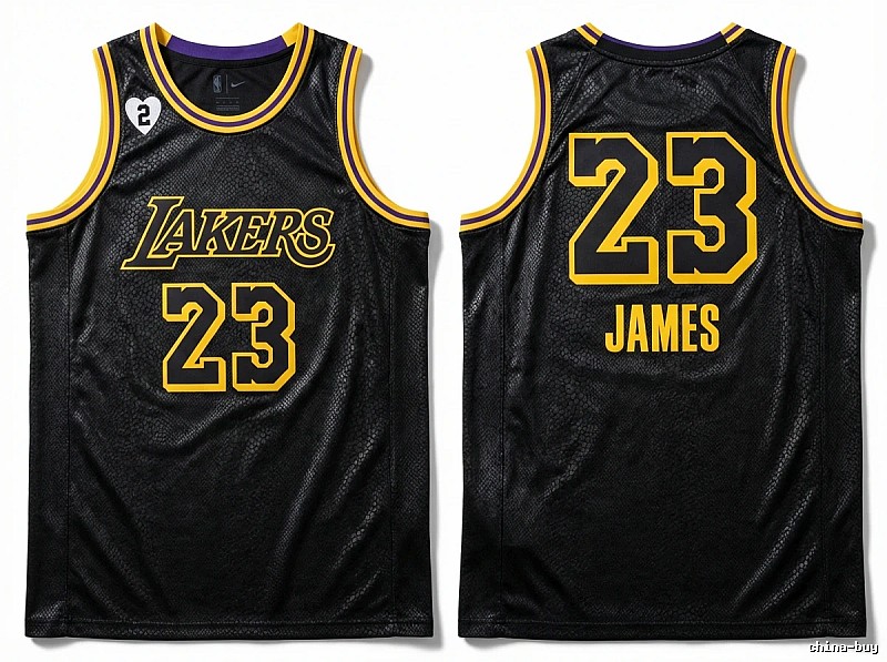 Lakers LBJ retro-style black jersey