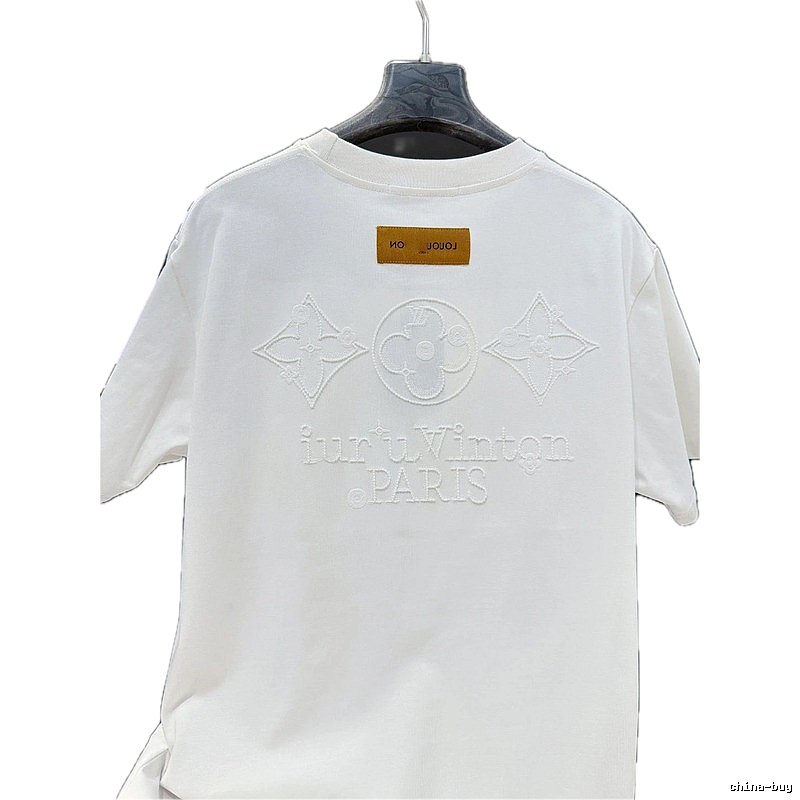 Louis Vuitton Monogram Embroidered Trendy White T-Shirt