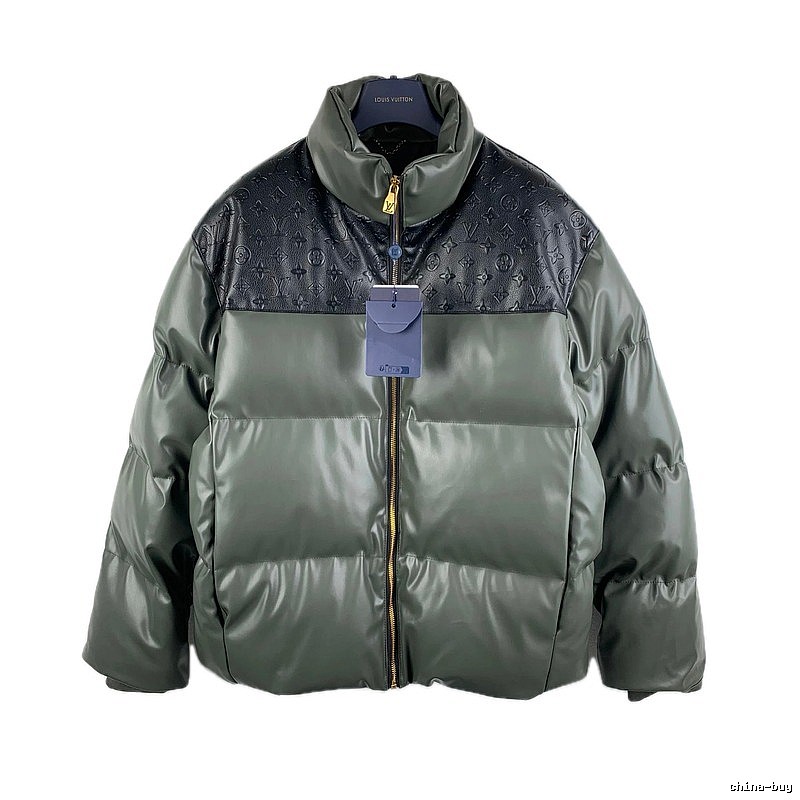LV classic style fashionable dark green down jacket