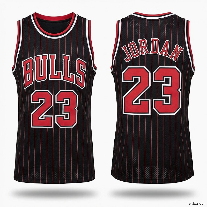 Michael Jordan No. 23 black and red jersey