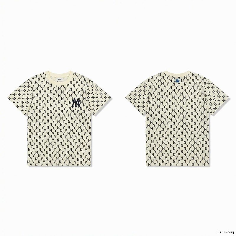 MLB full-print trendy style white T-shirt