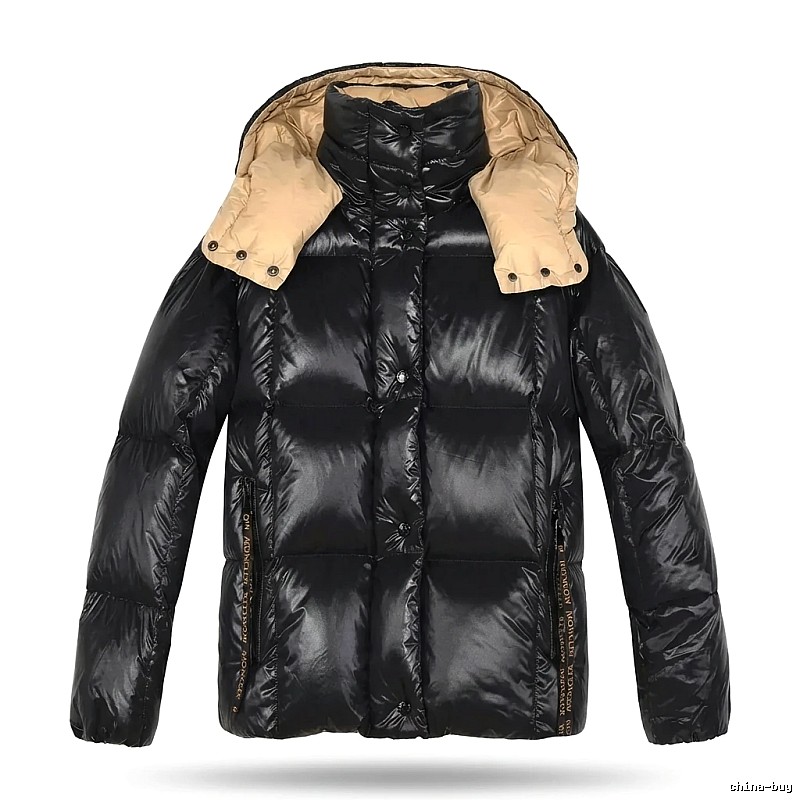 Moncler shiny and stylish black down jacket