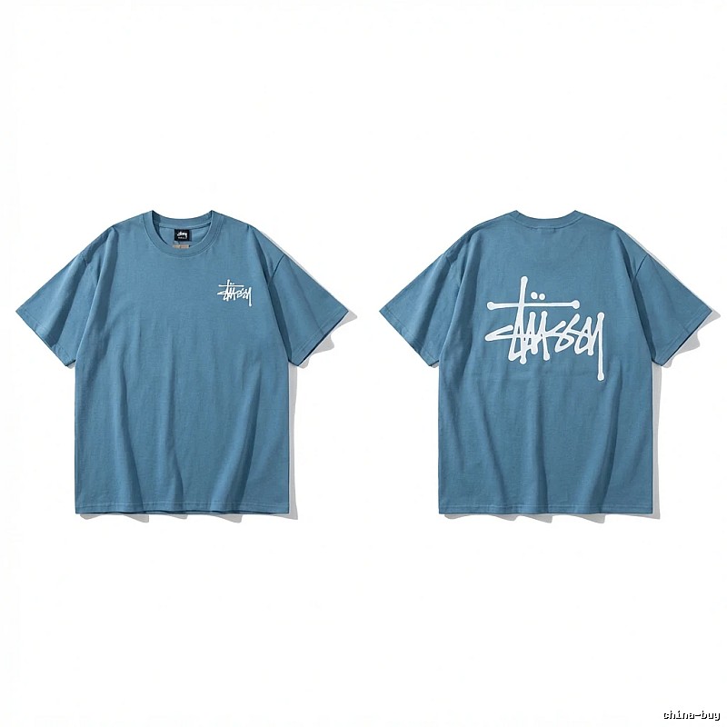 Stussy basic simple style blue T-shirt