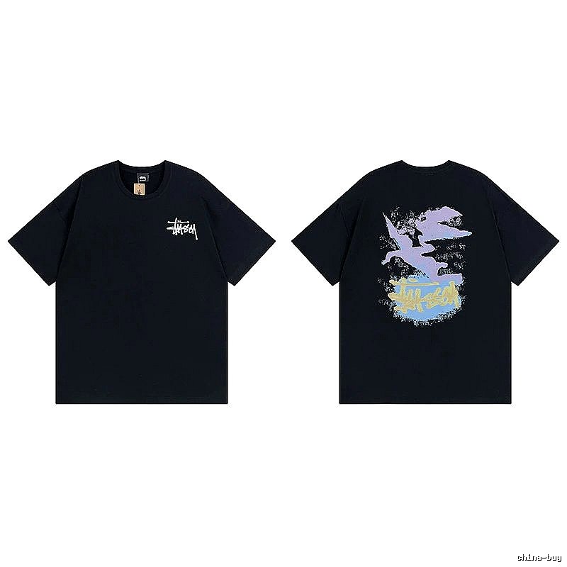 Stussy Black Spider Graphic T-Shirt Training Look Logo
