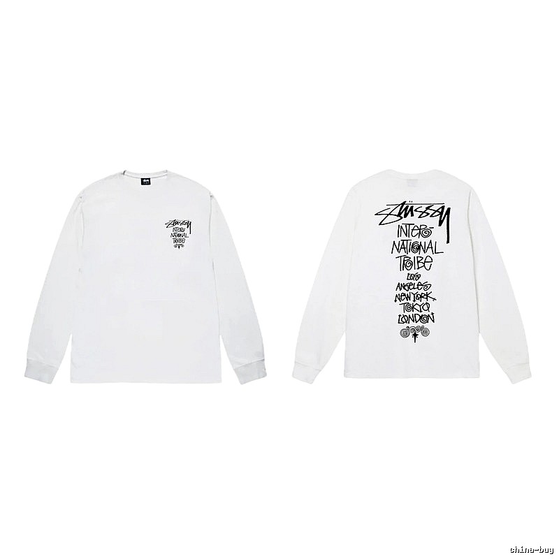 Stussy retro-style white long-sleeved shirt