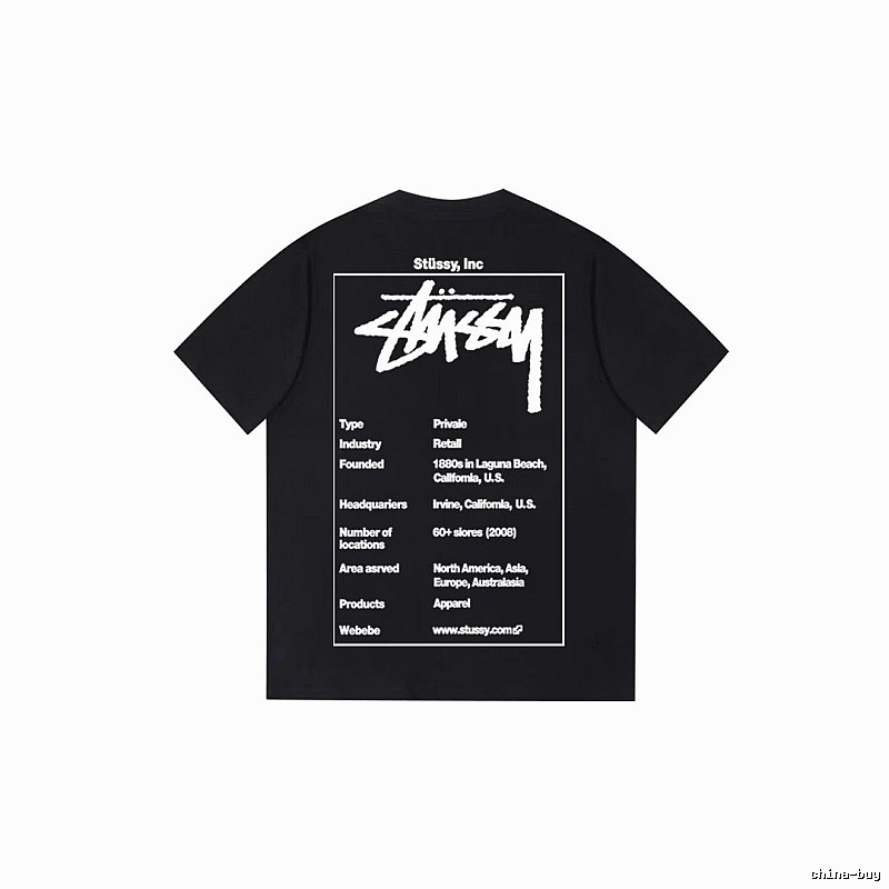 Stussy Travel Graphic T-shirt Black White Stussy with Modern Look