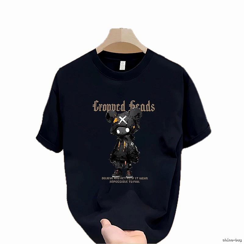 Trendy Brand Gloomy Bear Street Style Navy Blue Short-Sleeve T-Shirt