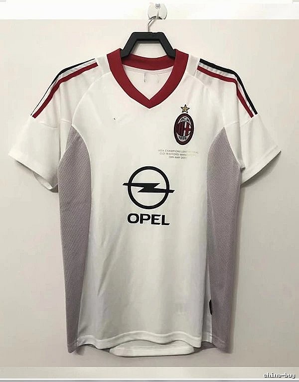 AC Milan Logo Detail Retro soccer jersey Red Black Striped with Relaxed Feel