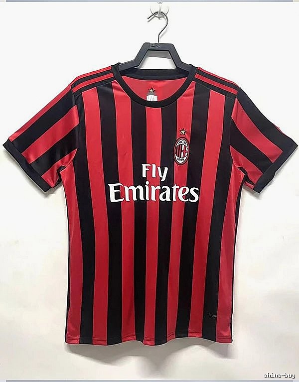 AC Milan Streetwear Retro soccer jersey Red Black Striped with Practical Shape