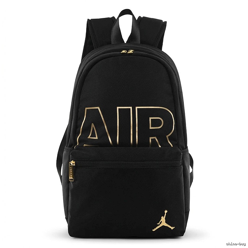 AIR JORDAN simple style black and gold backpack