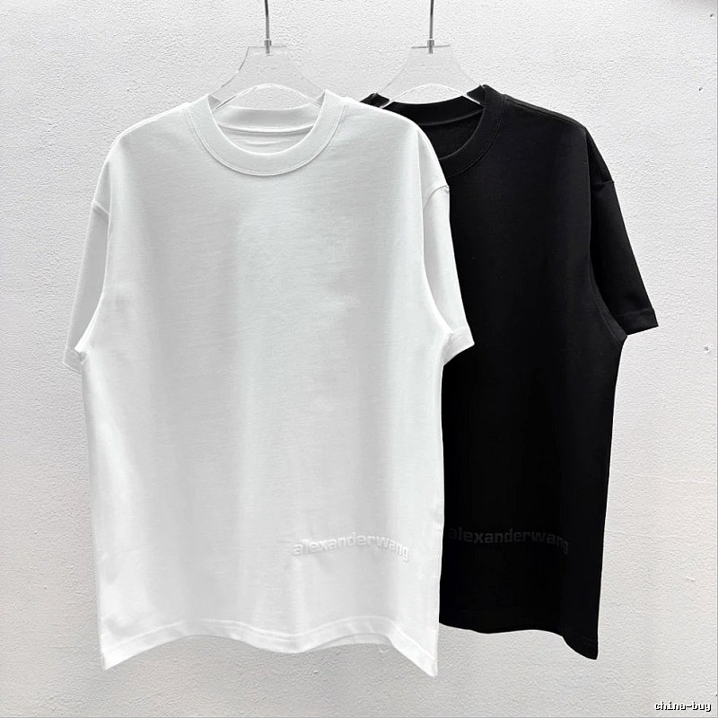 Alexander Wang Embossed Minimalist Style Solid Color T-shirt