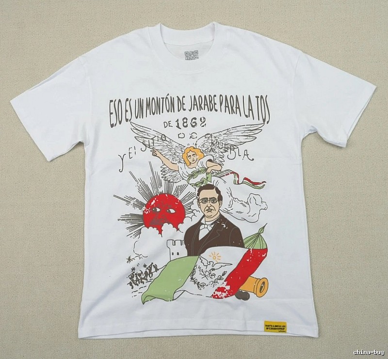 ALOCS Illustration Vintage Street Style White T-Shirt
