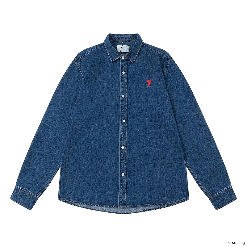 AMI Little Devil Trendy and Cool Denim Blue Shirt