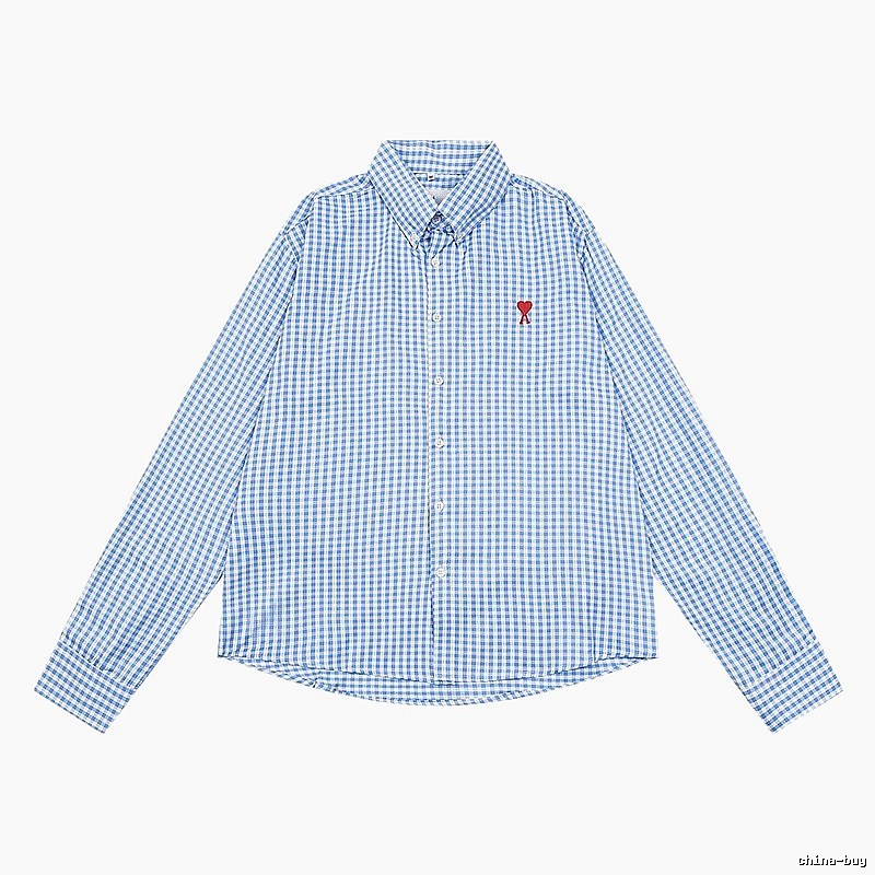 AMI Love Blue Checkered Shirt