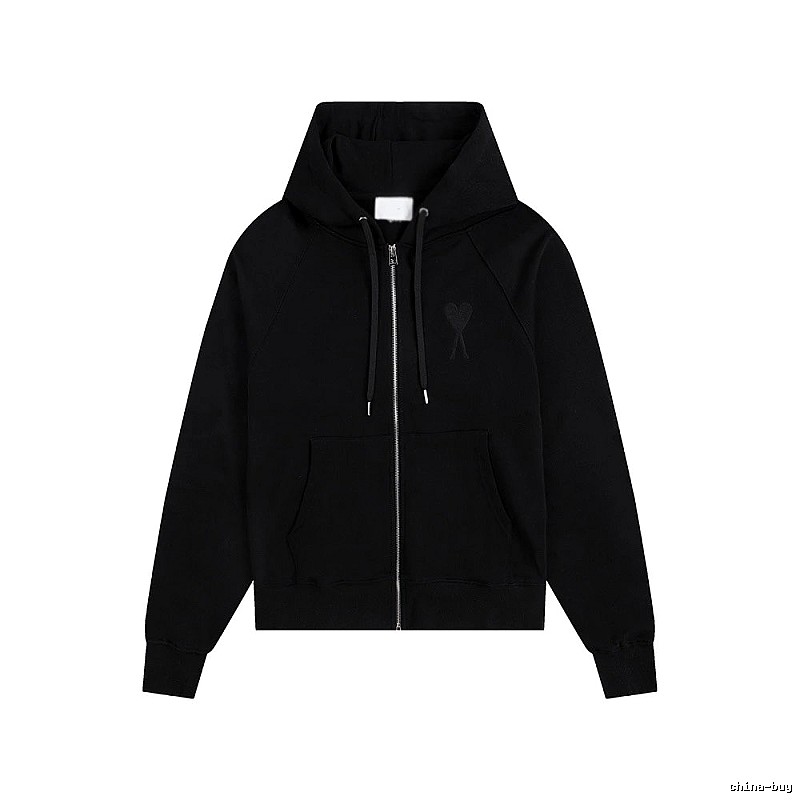 AMI Love Simple Style Black Hoodie
