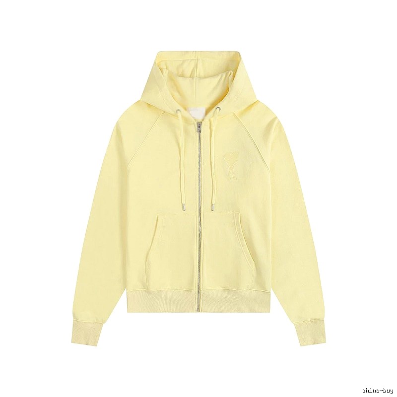 AMI minimalist style light yellow hoodie