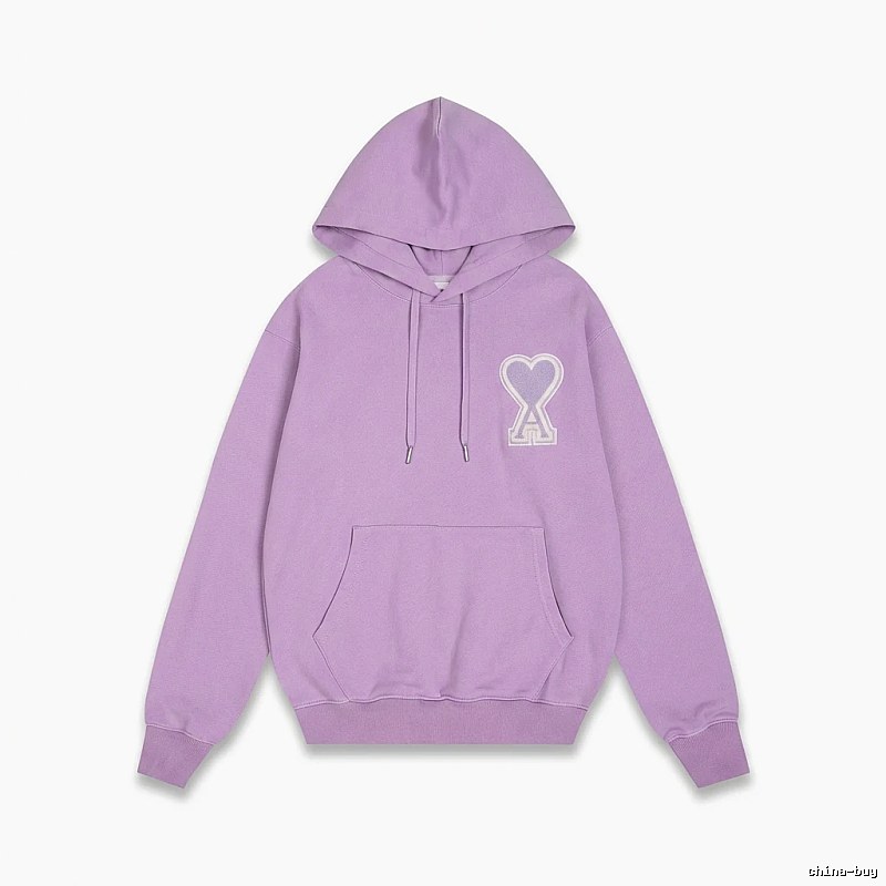 AMI series trendy brand light purple hoodie