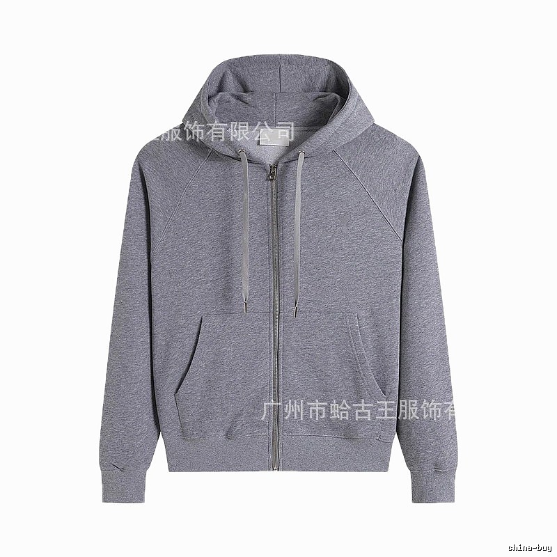 AMI simple and casual style gray hoodie