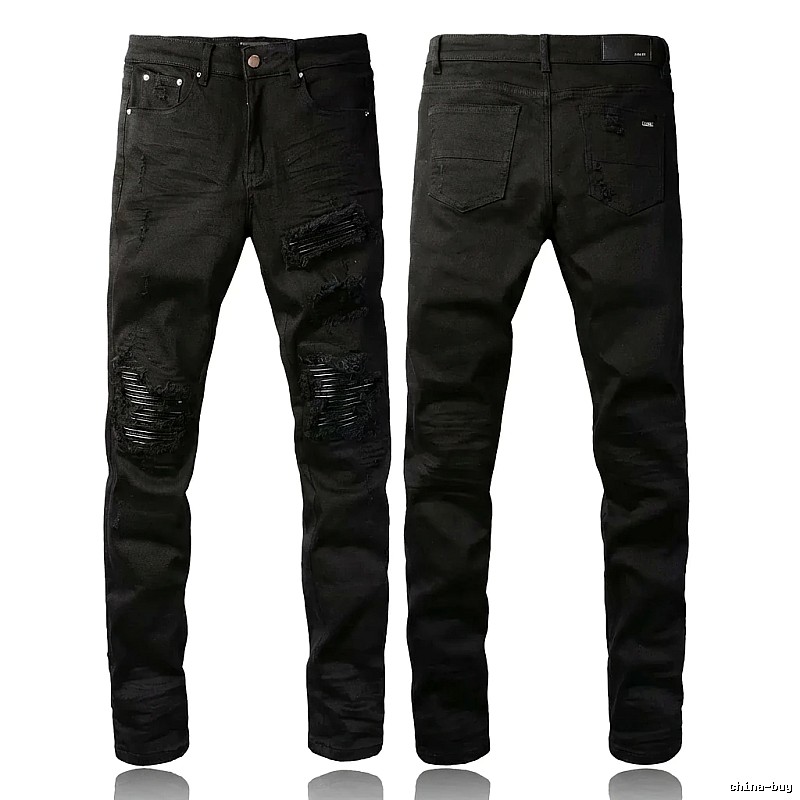 AMI Trendy Black Pants with Holes