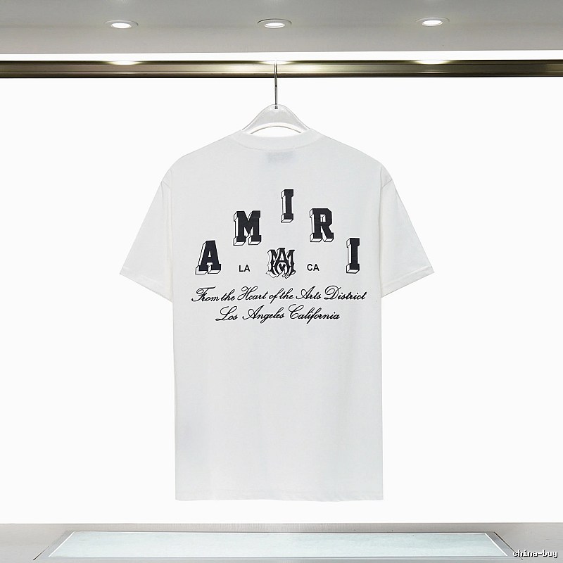 Amiri Daily Graphic T-shirt White Blue Amiri with Visual Detail