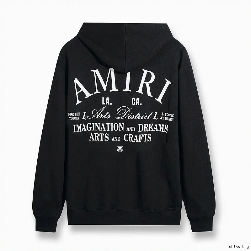 AMIRI printed style black hoodie