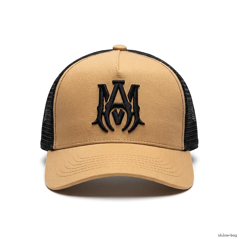 AMIRI Retro Style Brown and Black Patchwork Hat