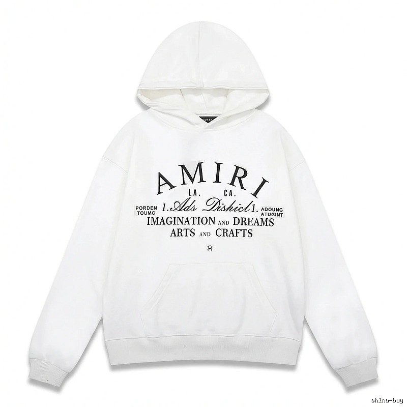 AMIRI retro-style white hoodie