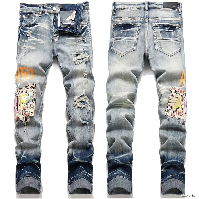 AMIRI Ripped Denim Trendy Pants