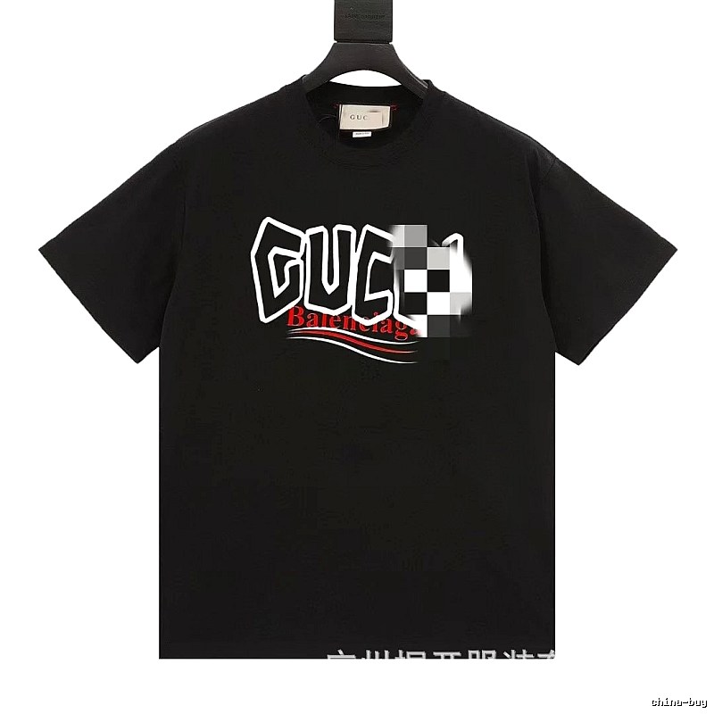 Balenciaga Co-branded Graffiti-style Black T-shirt