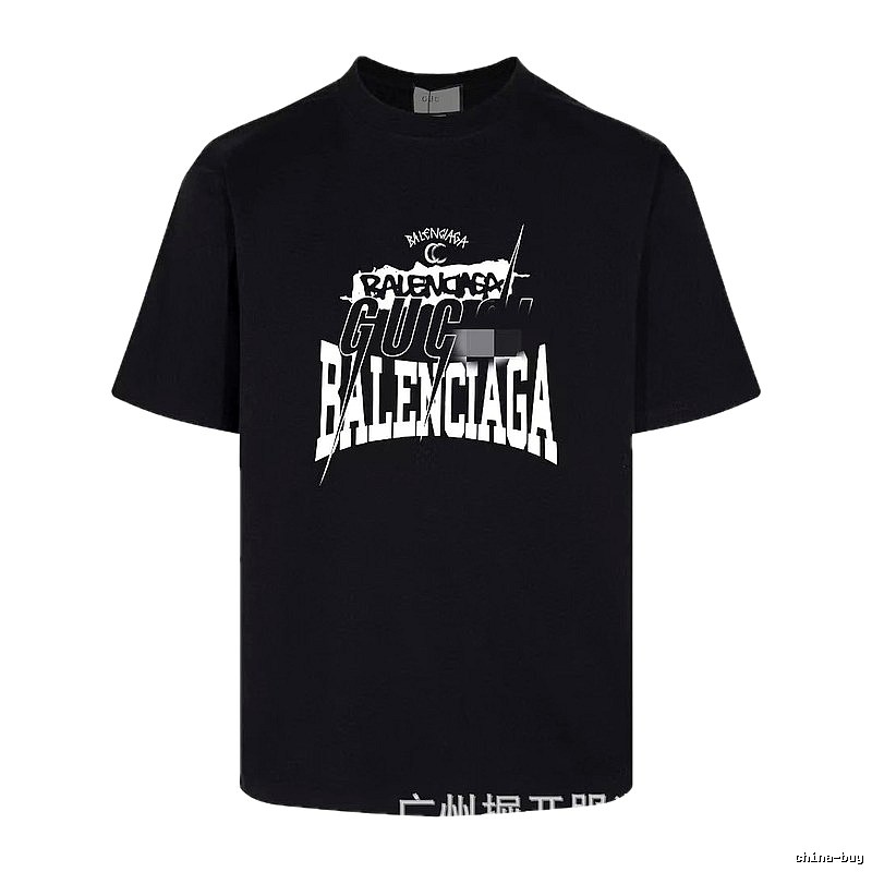 Balenciaga Co-branded Street Style Black Short-sleeve T-shirt