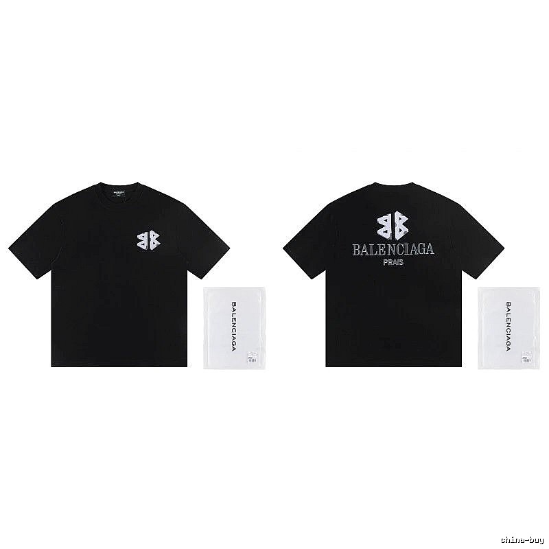 Balenciaga Double B Street Style Black Short-sleeve T-shirt