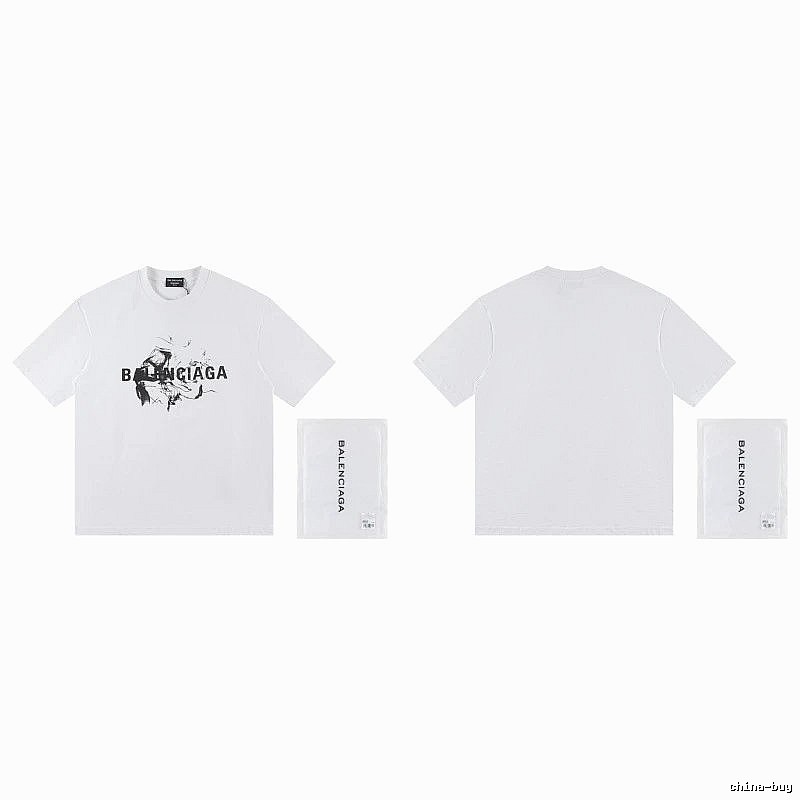 Balenciaga Graffiti Print Street Style White T-Shirt