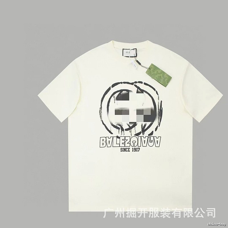 Balenciaga Graffiti Street Style Off-white Short-sleeve T-shirt