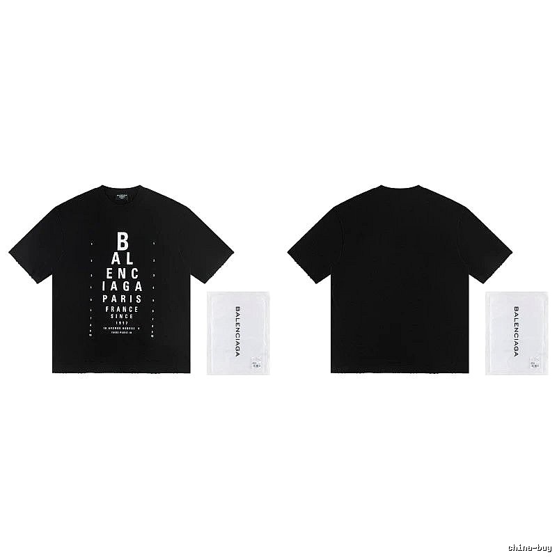 Balenciaga Letter Print Street Style Black T-Shirt