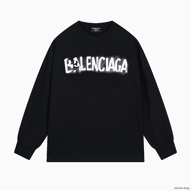 Balenciaga letter style black T-shirt